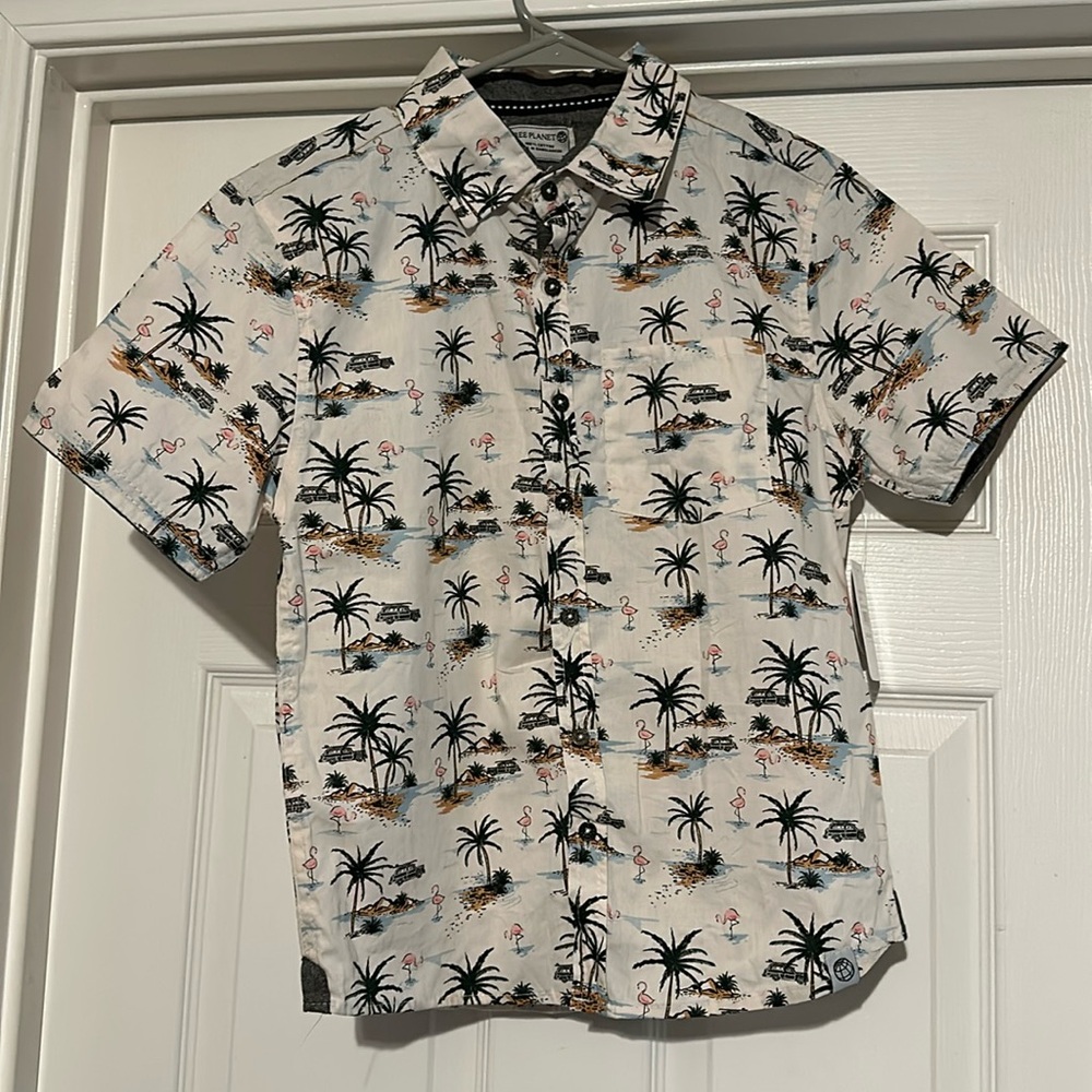 Kids button up tropical shirt size 10